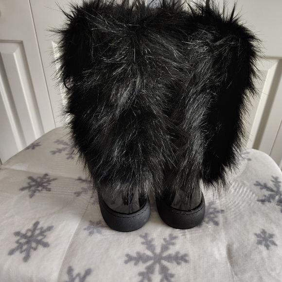 Oscar Sport Ski Ape Faux Fur Patent Leather Black Boots 9.5 - Picture 4 of 12